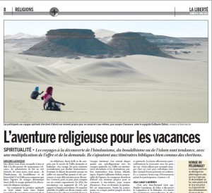 Article magazine La Liberté - Voyages Intérieurs